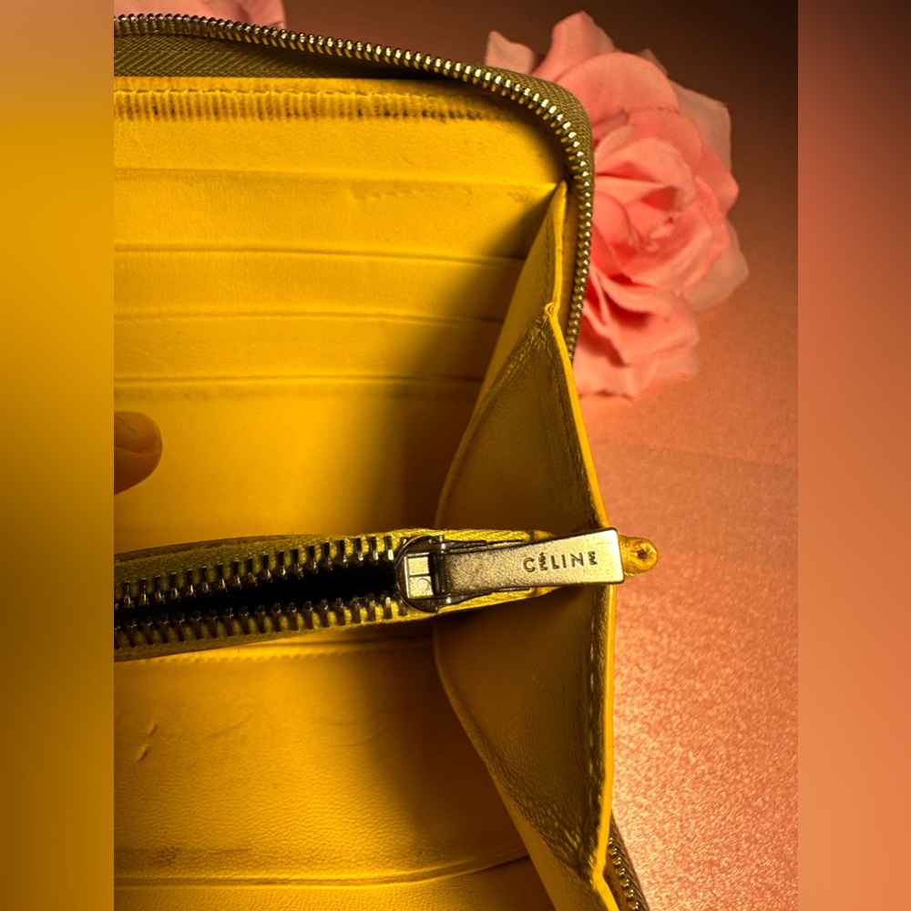 Celine Multi Function Leather Zip Around Long Wal… - image 5